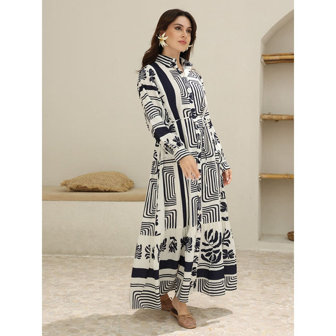 Printed Panel Dress