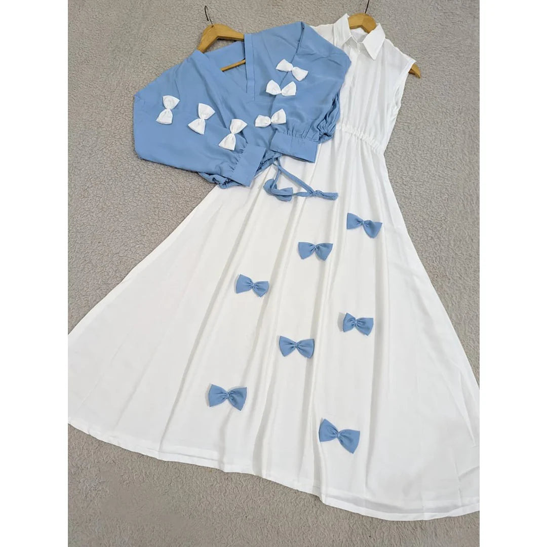 Elegant Bow Two-Piece Dress Set