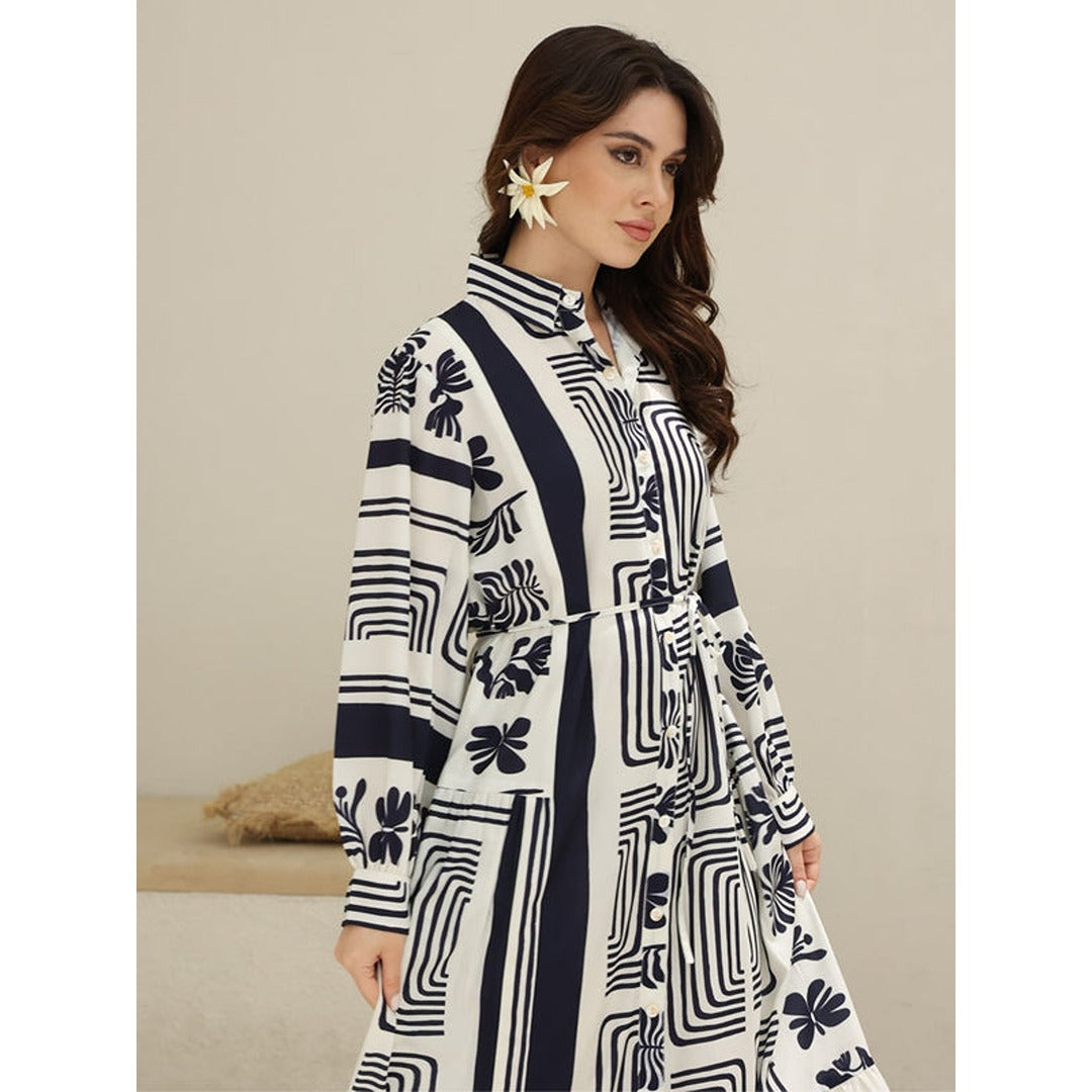 Printed Panel Dress