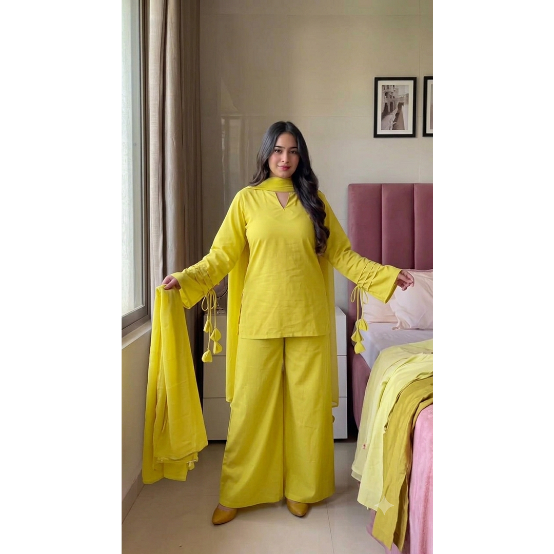 Elegant Farshi Salwar & Kameez Set with Tassel Detailing