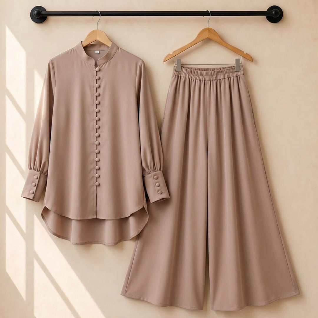 Flapper Button – Premium 2-Piece Georgette Co-Ord Set