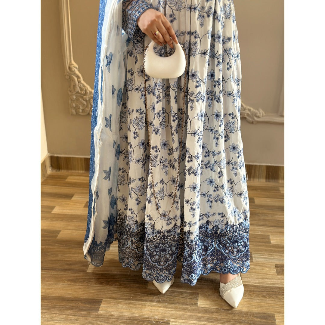 BLUE MAXI 3 PC EMBROIDERED