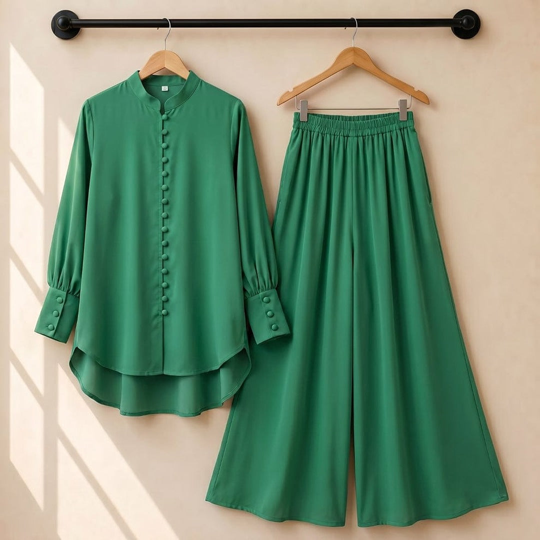 Flapper Button – Premium 2-Piece Georgette Co-Ord Set