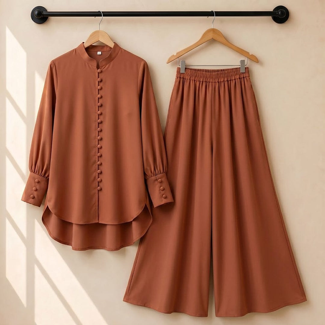 Flapper Button – Premium 2-Piece Georgette Co-Ord Set