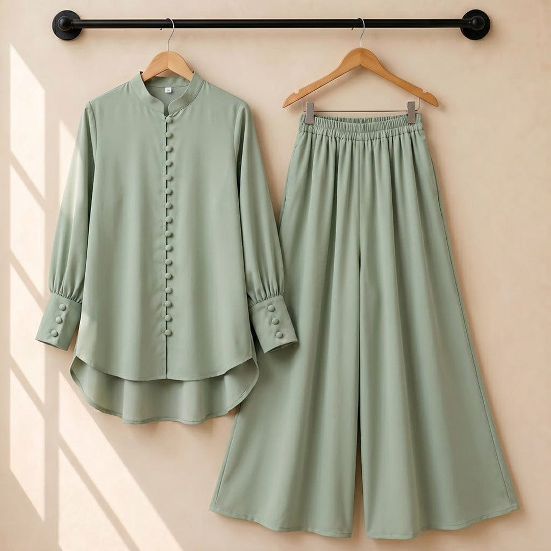 Flapper Button – Premium 2-Piece Georgette Co-Ord Set