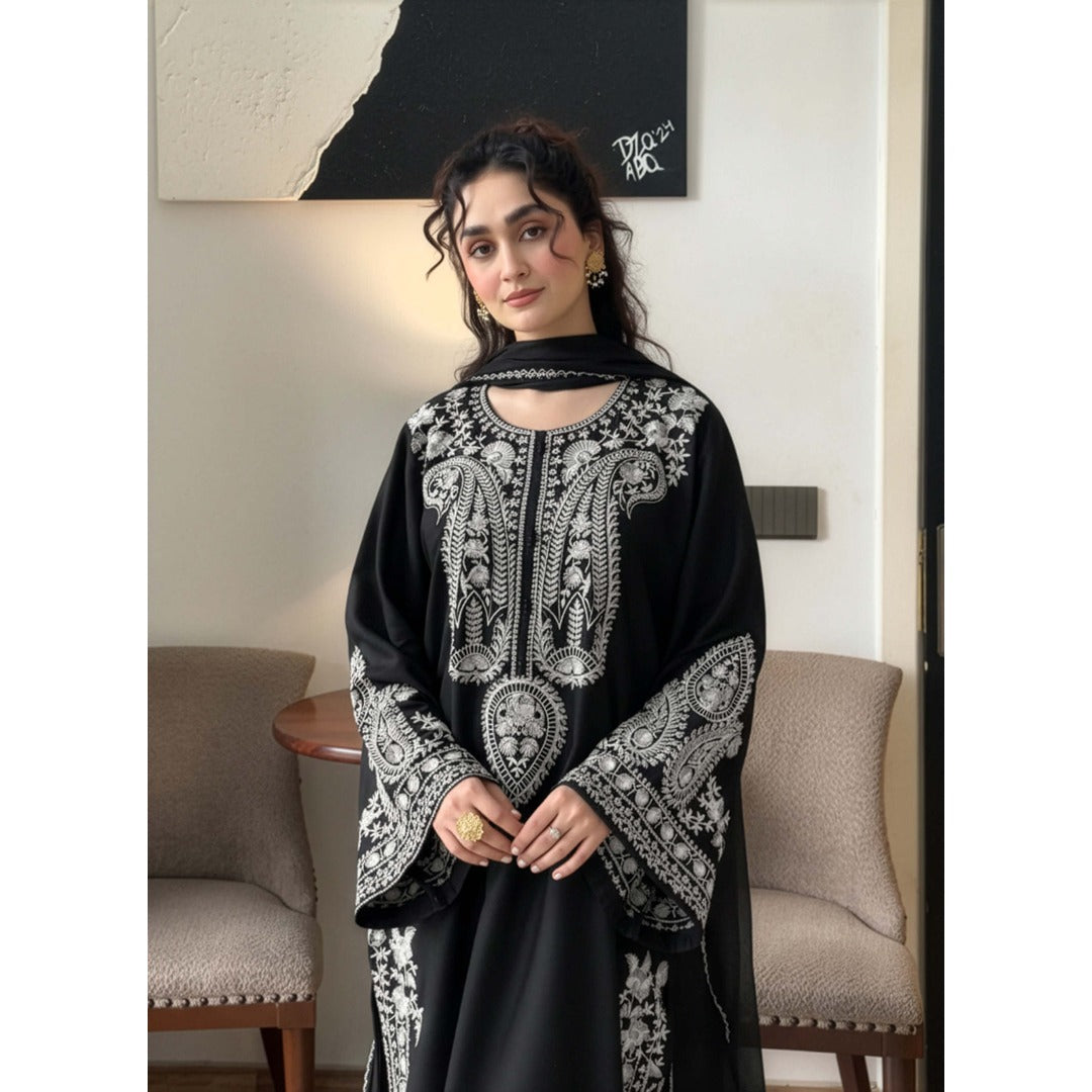 Aafreen Embroidered 3pc - Black