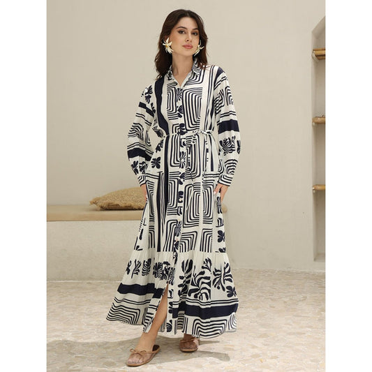Printed Panel Dress