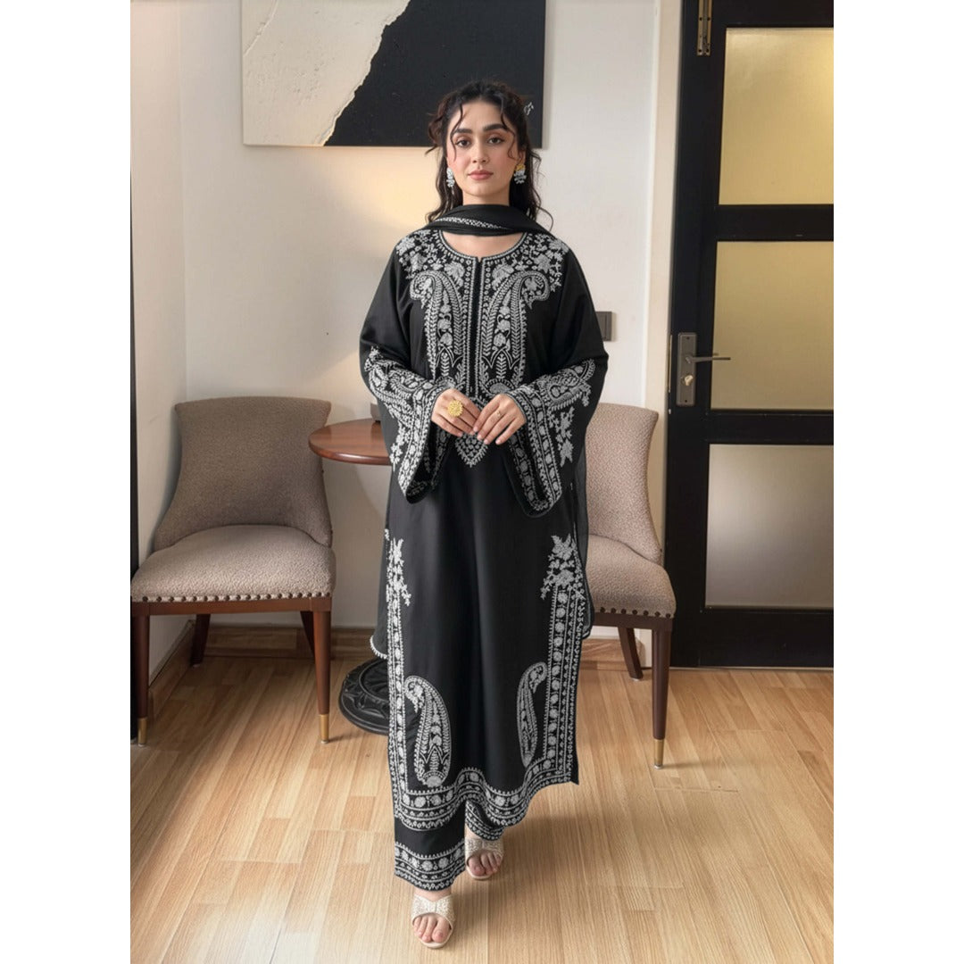 Aafreen Embroidered 3pc - Black
