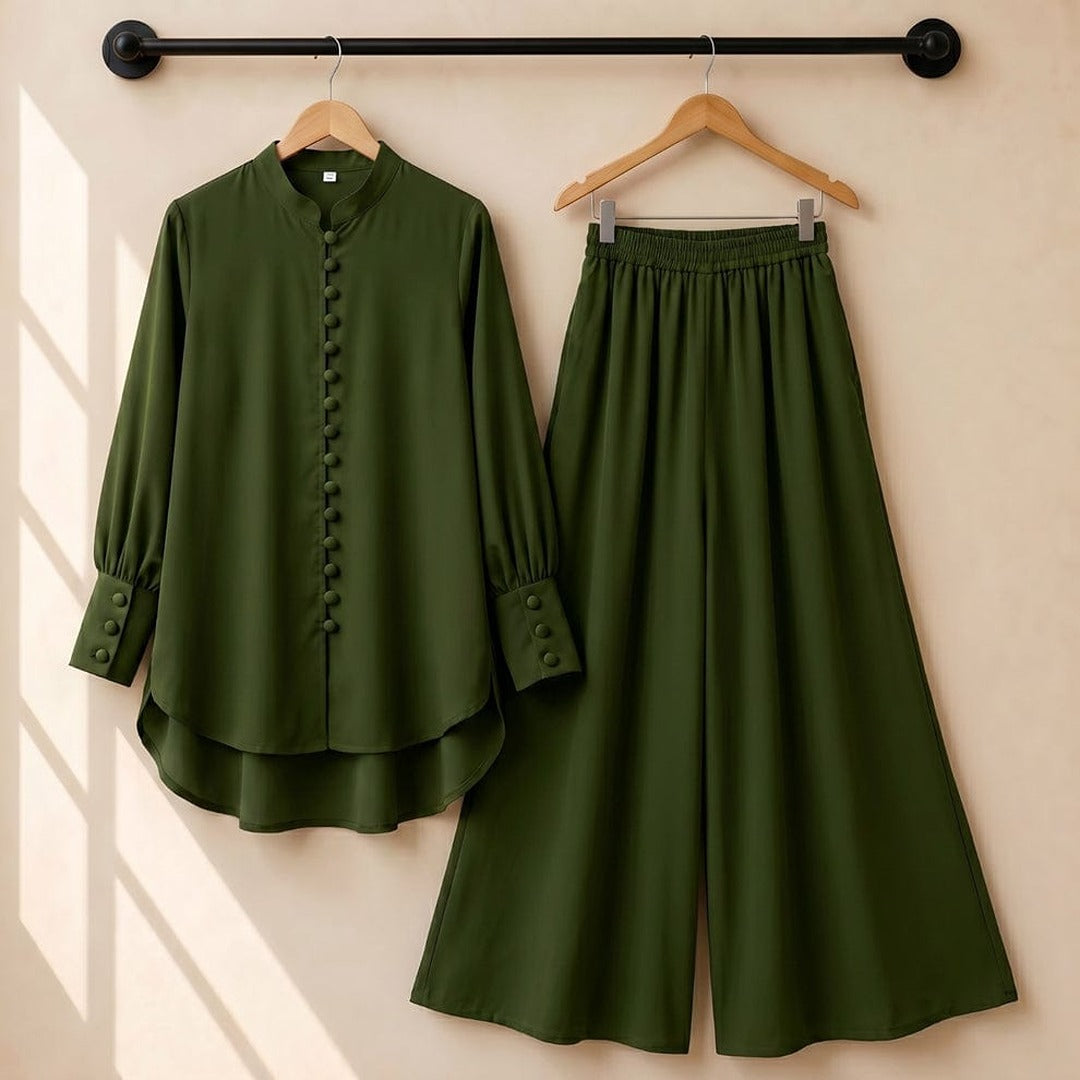 Flapper Button – Premium 2-Piece Georgette Co-Ord Set