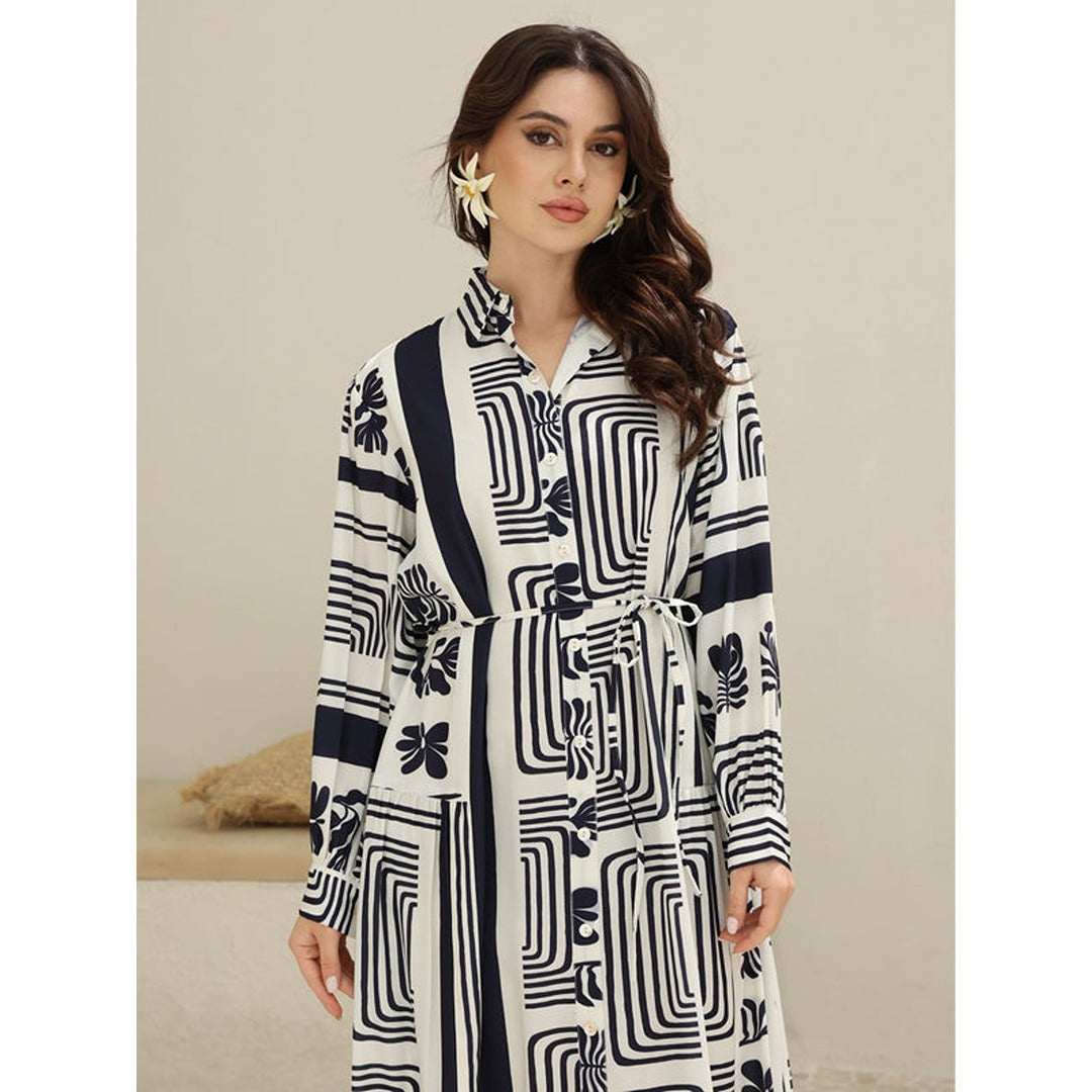 Printed Panel Dress